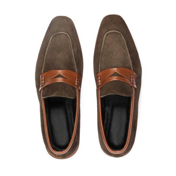 Bashwood Handmade Suede Leather Brown Loafers